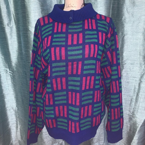Izod geometric sweater 1990s throw back Y2K - Picture 1 of 4